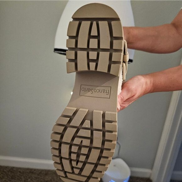 Franco Sarto Beige Shearling Knee-High Boots - Picture 6 of 6